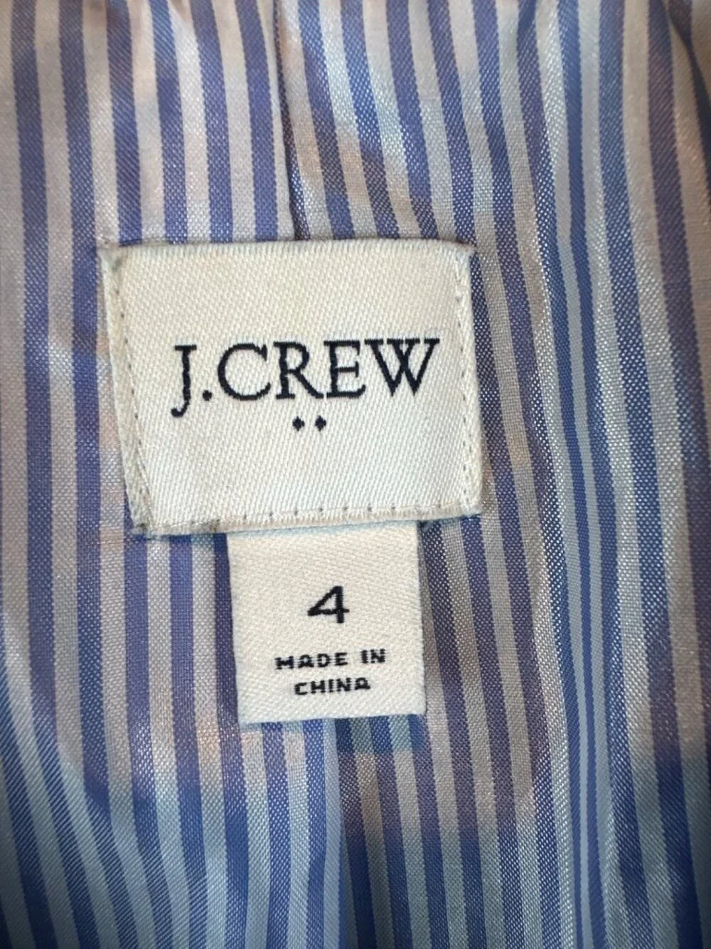 J.Crew Blue Herringbone Wool Blend Blazer Size 4 Gold Button Tailored Jacket - Picture 2 of 11